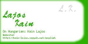 lajos kain business card